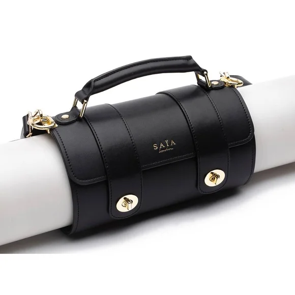 NWT $395 Saia London luxury vegan leather yoga mat bag with strap - Picture 5 of 7